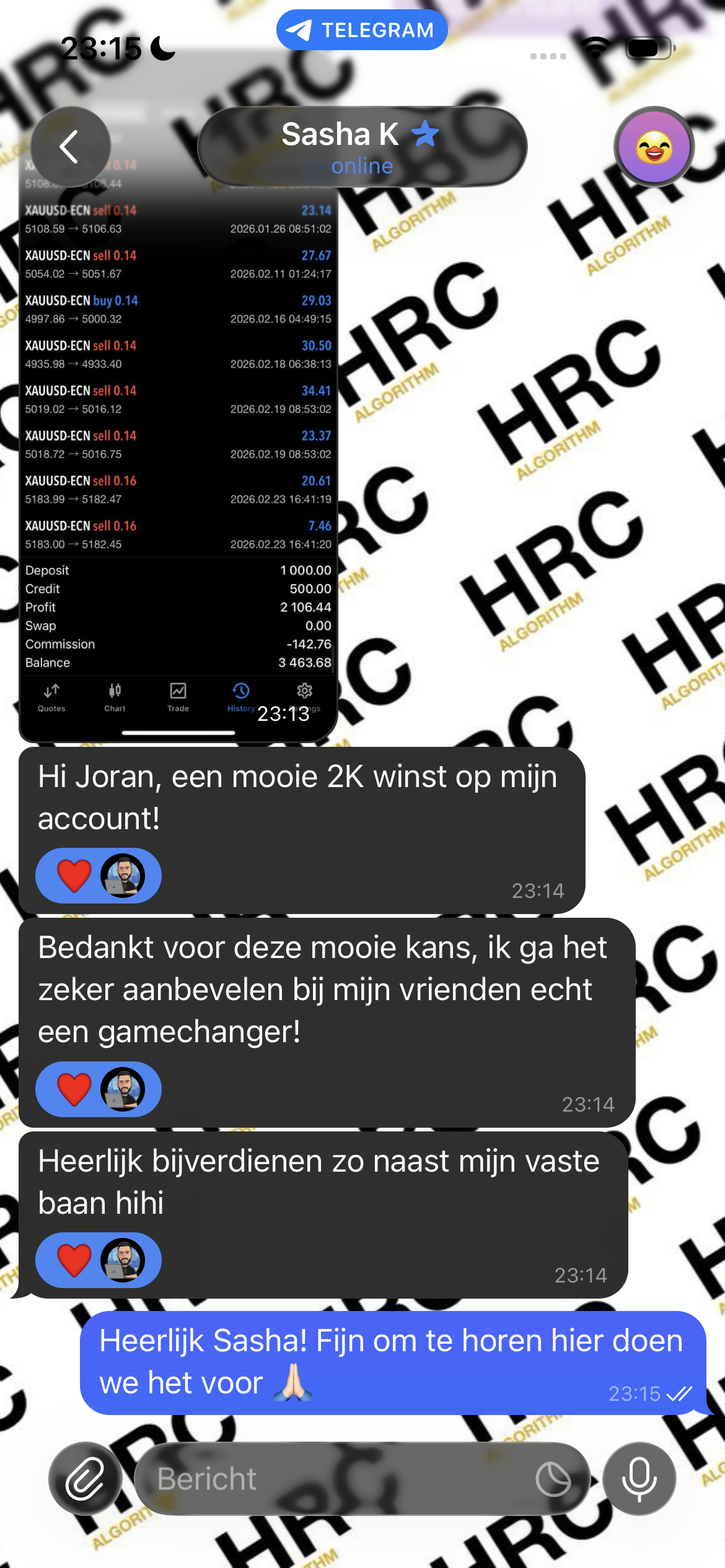 Sasha K. Telegram screenshot