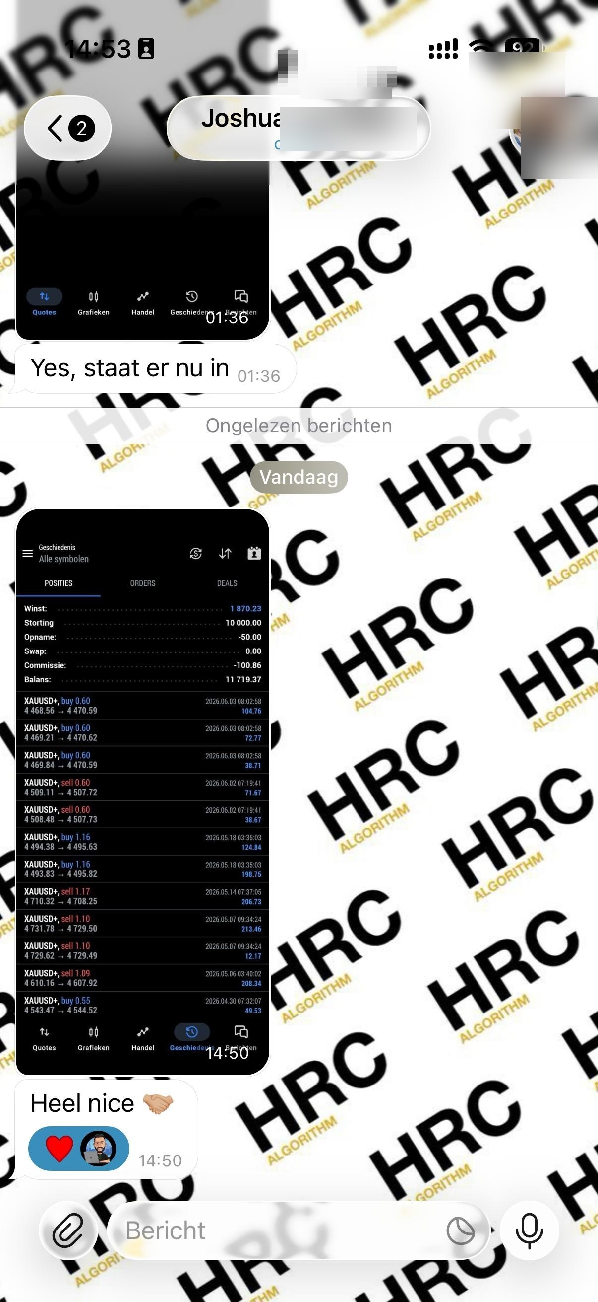Joshua van Heel Telegram screenshot